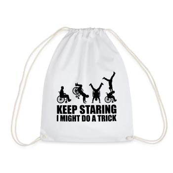 Keep an eye on this wheelchair user # - Drawstring Bag - white - Front