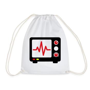 ECG Monitor Heartbeat Medicine - Drawstring Bag - white - Front