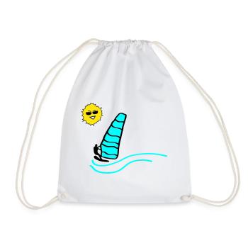 Surfer Sun - Drawstring Bag - white - Front