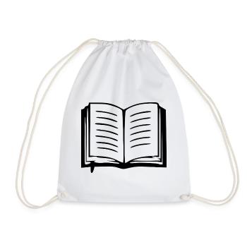 Buch Bücher lesen Geschenk - Turnbeutel - Weiß - Vorne