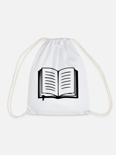 Buch Bücher lesen Geschenk - Turnbeutel - Weiß