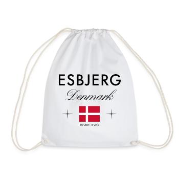 Esbjerg Denmark Coordinates Travel Souvenir - Drawstring Bag - white - Front