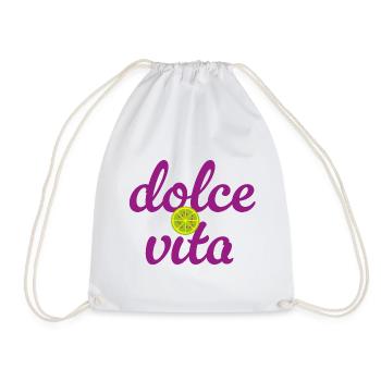 Dolce Vita Limette Quote Italien Lebensfreude Fun - Turnbeutel - Weiß - Vorne