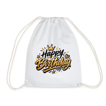 Happy Birthday - Turnbeutel - Weiß - Vorne