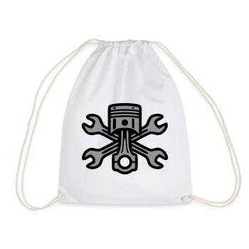 Logo de clé à vis à piston - Sac de sport léger - blanc - Devant
