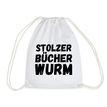 Stolzer Bücherwurm Humor - Turnbeutel - Weiß - Vorne