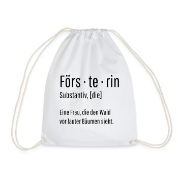 Försterin Substantiv Definition Wald Geschenk - Turnbeutel - Weiß - Vorne