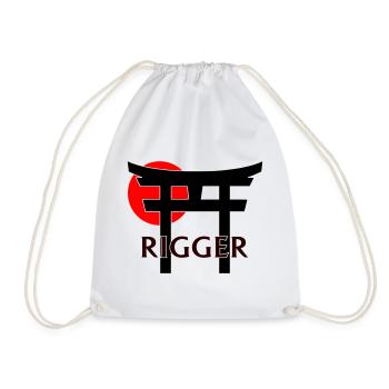 Rigger unter Torii und roter Sonne (weiß) - Turnbeutel - Weiß - Vorne