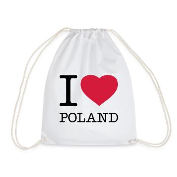 I LOVE POLAND Polen Polska - Drawstring Bag - white - Front
