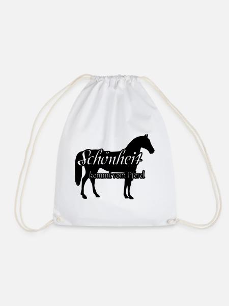 Schönheit und Pferd Geschenk Reiter Reiten Spruch - Turnbeutel - Weiß