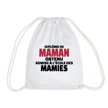 diplôme de maman obtenu admise à l'école de mamies - Sac de sport léger - blanc - Devant