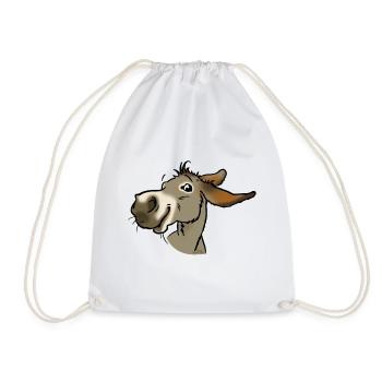 Ane gris souriant - Sac de sport léger - blanc - Devant