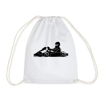 Karting - Go Kart - Race Kart - Kart - Drawstring Bag - white - Front