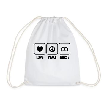 Love, Peace, Nurse - Sac de sport léger - blanc - Devant