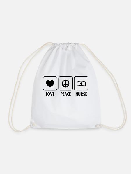 Love, Peace, Nurse - Sac de sport léger - blanc