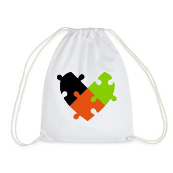 Puzzle de cœur - Sac de sport léger - blanc - Devant