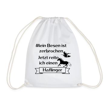 Mein Besen ist zerbrochen - Haflinger - Turnbeutel - Weiß - Vorne