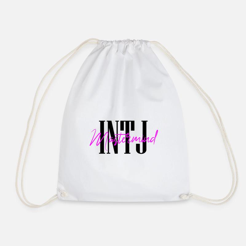 INTJ Theme 1 - Dark - Drawstring Bag - white