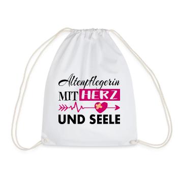 Altenpflegerin mit Herz und Seele - Turnbeutel - Weiß - Vorne