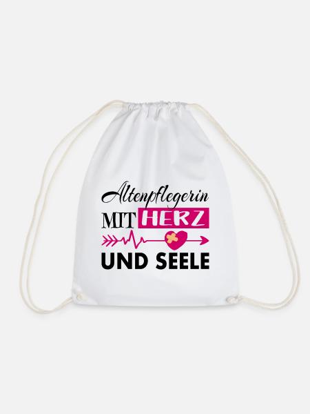 Altenpflegerin mit Herz und Seele - Turnbeutel - Weiß