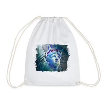 New York City NYC USA America Statue of Liberty - Drawstring Bag - white - Front