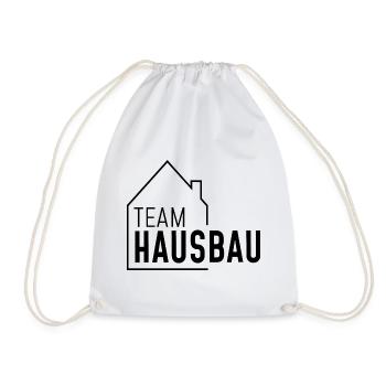 Haus - Team Hausbau - Turnbeutel - Weiß - Vorne