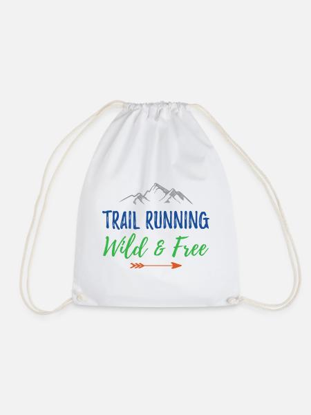 Trailrunning – wild und kostenlos - Turnbeutel - Weiß
