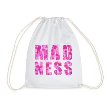 Madness Wahnsinn rosa Blumenmuster - Turnbeutel - Weiß - Vorne