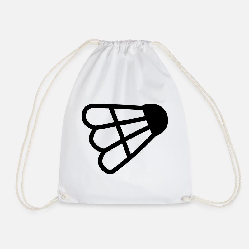 Badminton einfaches Shuttle-Logo - Turnbeutel - Weiß