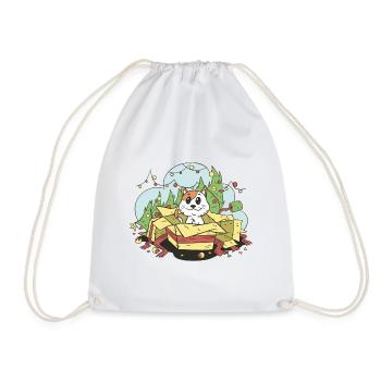 Cat Christmas Christmas Christmas Tree Gifts Cartoon - Drawstring Bag - white - Front