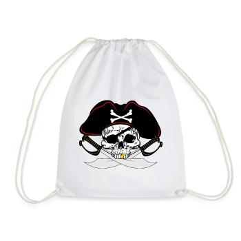 Pirate with golden tooth - Drawstring Bag - white - Front