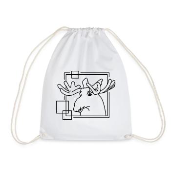 Orignal en forme géométrique - Conception d’art au trait - Sac de sport léger - blanc - Devant