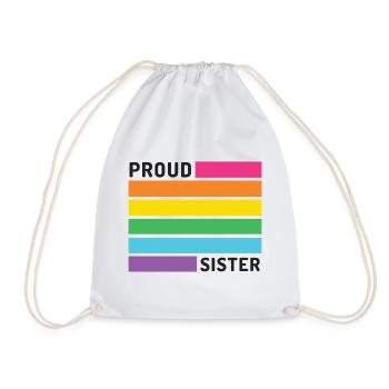 Pride Month LGBT - Proud Sister - Drawstring Bag - white - Front