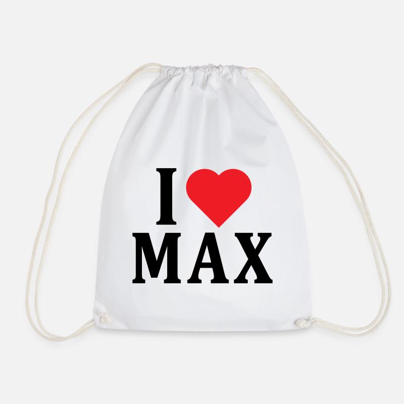T-Shirt I love Max T-Shirt Geschenkidee - Turnbeutel - Weiß