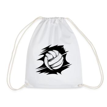 abstrakt Volleyball Ballsymbol Illustration Logo - Turnbeutel - Weiß - Vorne