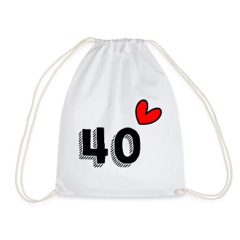 40. 40 YEARS. 40th ANNIVERSARY. 40 YEARS ANNIVERSARY. - Drawstring Bag - white - Front