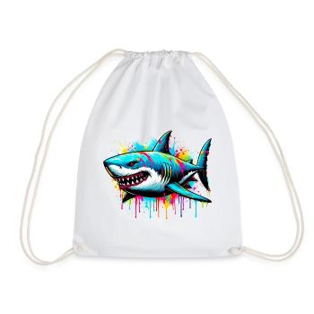 Requin - Sac de sport léger - blanc - Devant