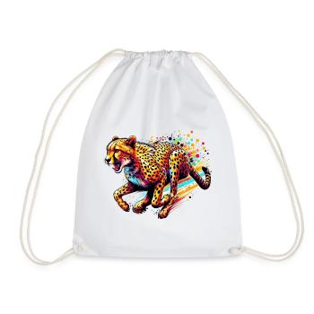 Cheetah - Drawstring Bag - white - Front