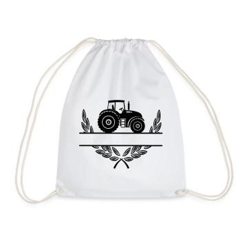 Proud of the farmer tractor - Drawstring Bag - white - Front