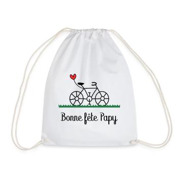 PAPY. FÊTE DES PÈRES. BONNE FÊTE PAPY. JE T'AIME. - Sac de sport léger - blanc - Devant