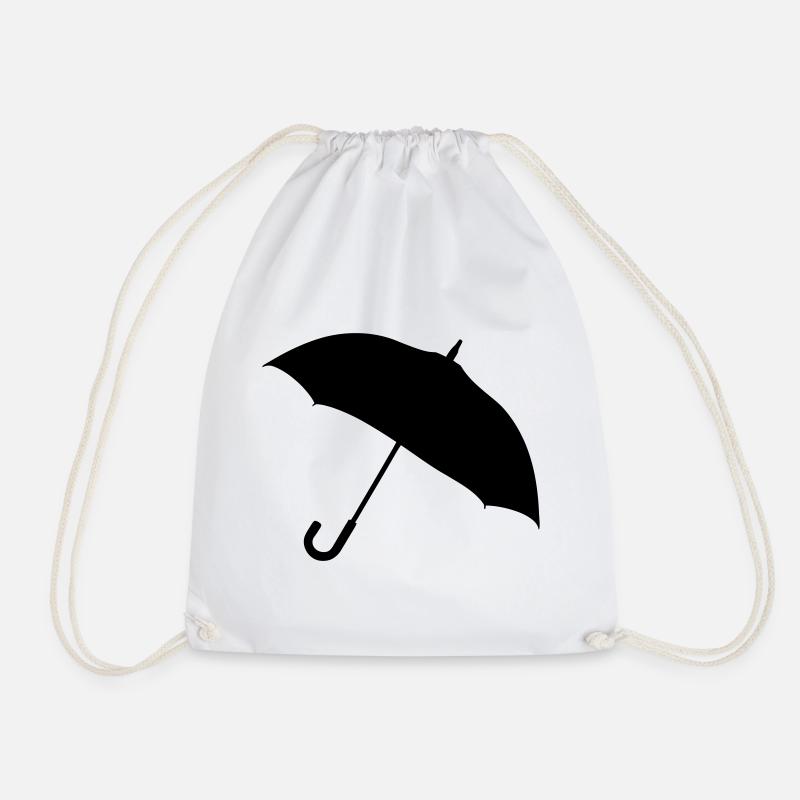 Klassische Regenschirm-Silhouette - Turnbeutel - Weiß