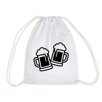 Beer Mug Beer Beer Glass - Drawstring Bag - white - Front