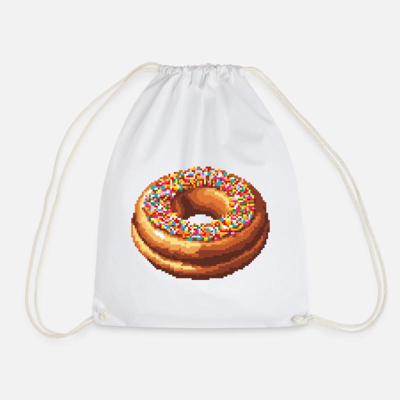Pixel Donut  - Turnbeutel - Weiß
