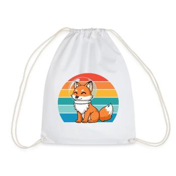 Astronauten Retro Raubtier Rotfuchs Fuchsliebhaber - Turnbeutel - Weiß - Vorne