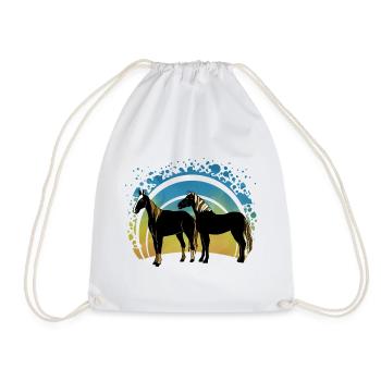 Chevaux - Sac de sport léger - blanc - Devant