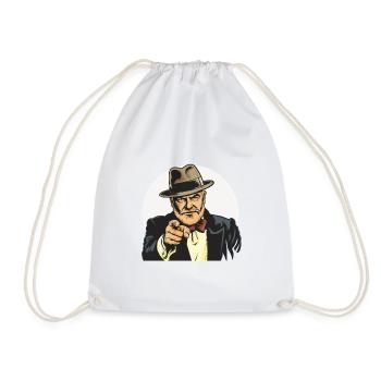 Vintage-Gangster Zeigefinger (I want you!) - Turnbeutel - Weiß - Vorne