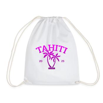 Tahiti - Palm Tree - Palm Trees - French Polynesia Beach - Drawstring Bag - white - Front