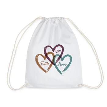 Love Faith Hope – Inspirational Heart Design - Sac de sport léger - blanc - Devant