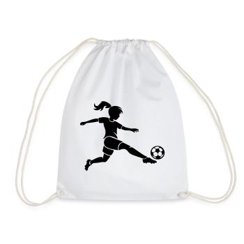 Silhouette féminine de football - Sac de sport léger - blanc - Devant