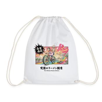 Ramen-Lieferung Dash Manga Cycling Retro - Turnbeutel - Weiß - Vorne